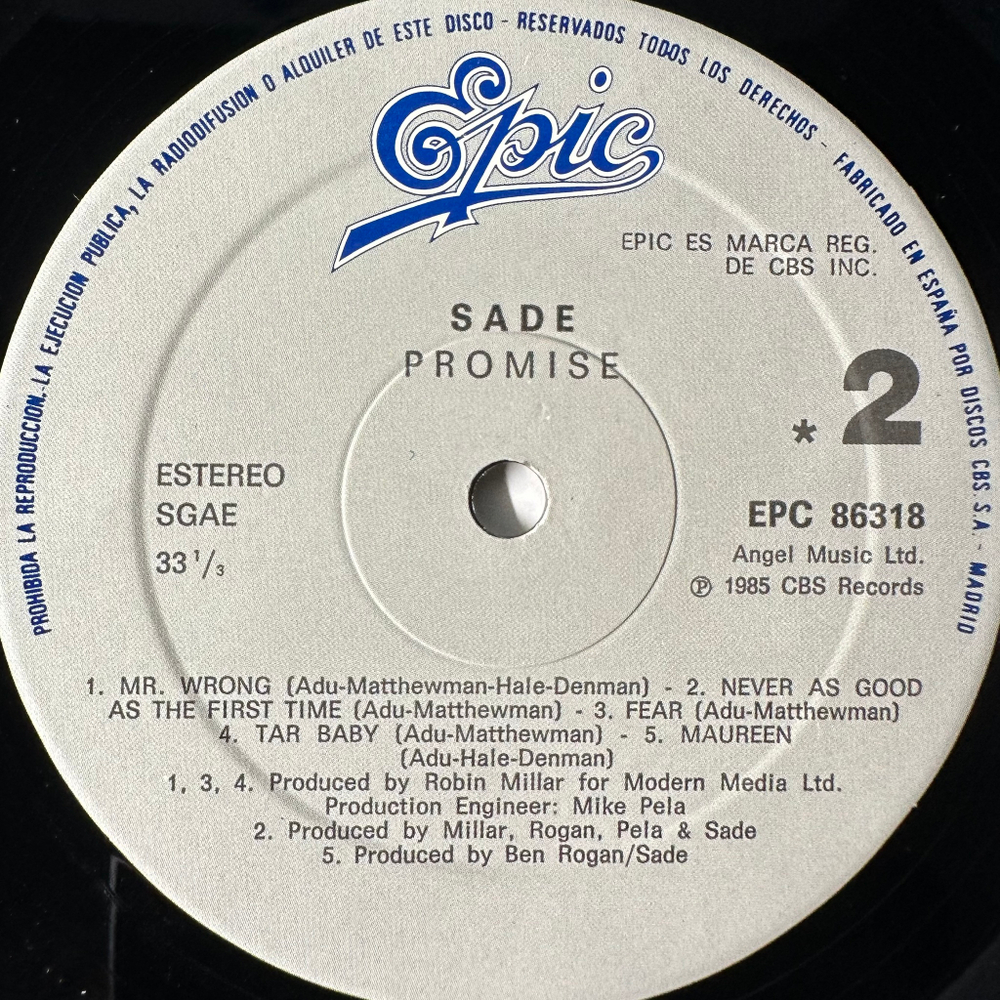 Sade ‎– Promise (Испания 1985г.)