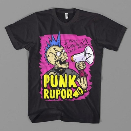 Футболка Punk Rupor (черная-цветной принт) (S)