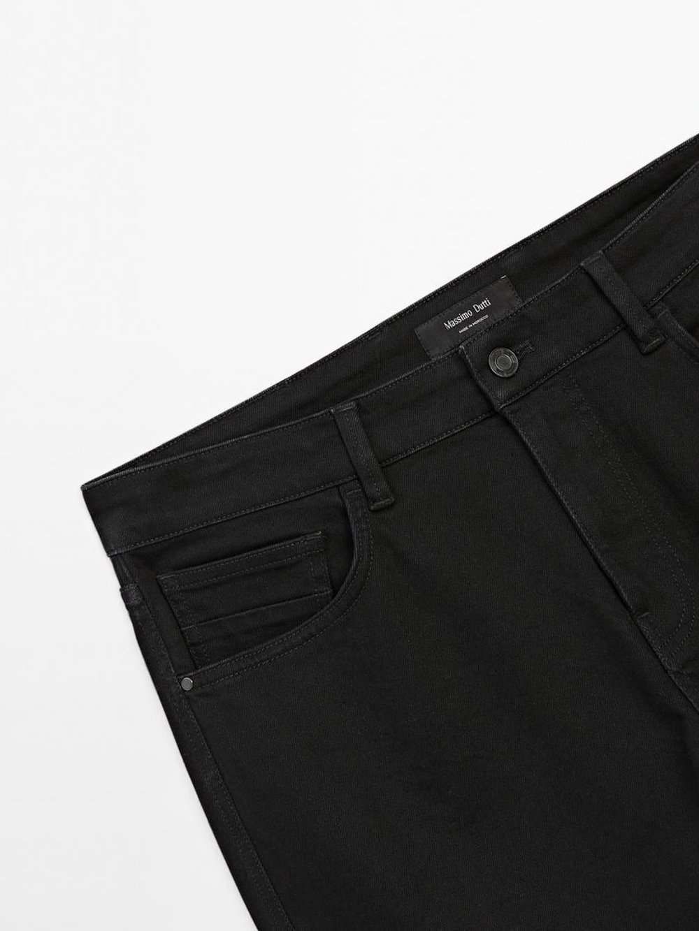 Massimo Dutti Джинсы облегающего кроя из смесового хлопка, черный