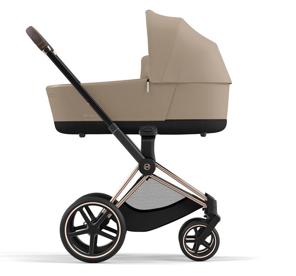 Коляска 3 в 1 Cybex Priam IV Rosegold complete и автокресло Cloud T i-Size Leaf Green Plus Cozy Beige