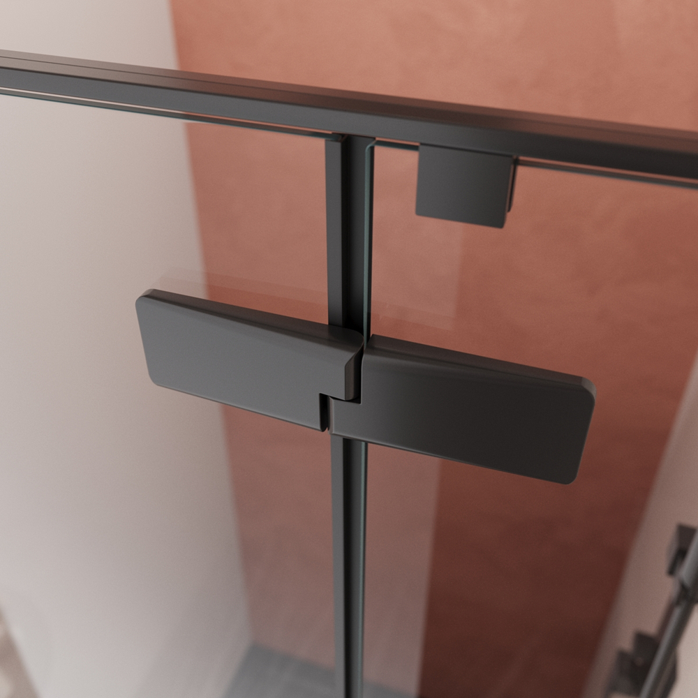 Душевая дверь Cezares LINER-B-12-90-C-NERO-R, 90х195, правосторонняя, профиль черный матовый, стекло прозрачное