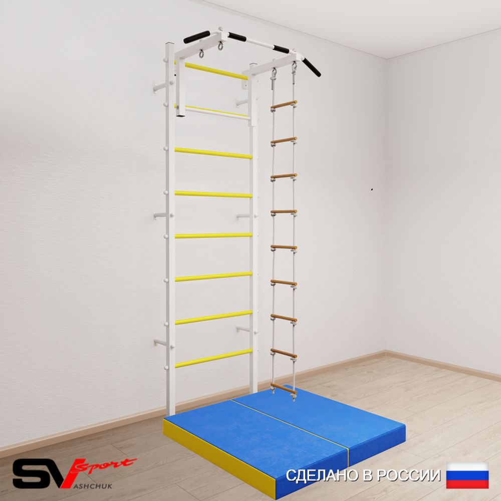 Шведская стенка Sv Sport усиленная 6114 (Турник стандарт/Лестница/Мат 1м)