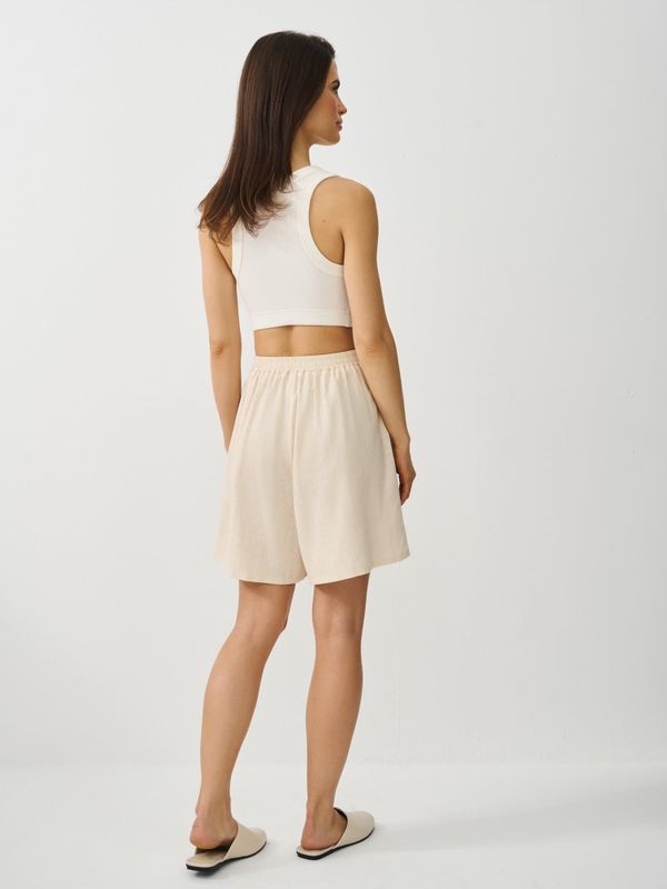 Шорты из смесового льна 