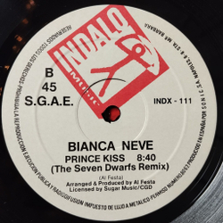 Винтажная виниловая пластинка LP Bianca Neve Prince Kiss (Spain 1986) Maxi Single 45 RPM