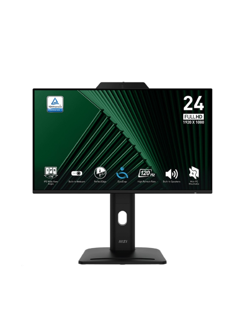 MSI PRO 23.8" MP242PMG {IPS 1920x1080 120Hz 4ms 300cd D-Sub HDMI DisplayPort 2xUSB Speakers WebCam HAS Pivot Vesa} [9S6-3PD89T-005]