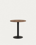 Esilda Круглый стол из меламина с ореховой отделкой и черной металлической ножкой Ø70x70