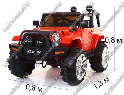 Детский электромобиль "Jeep Wrangler"  красный