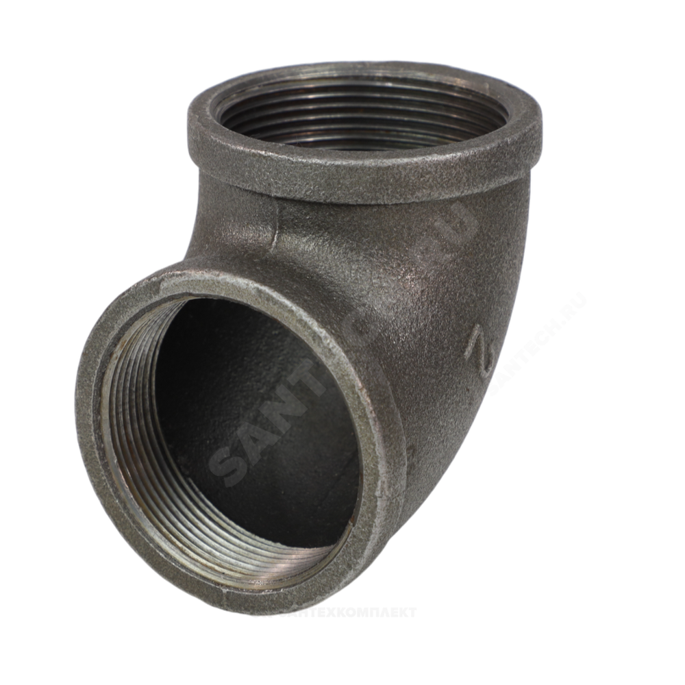 Угольник проходной чугун Ду 40 (1 1/2") ВР/ВР Fittex PLUS