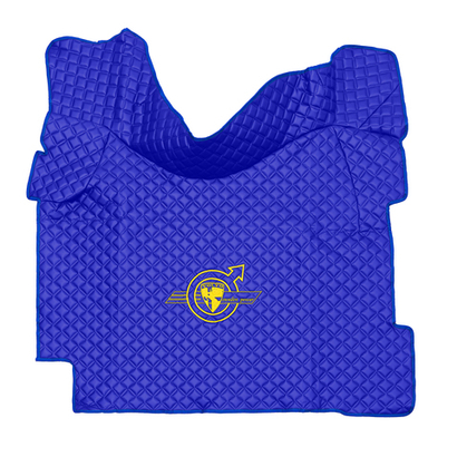 Ковры VOLVO FH-12 2009-2013г (автомат) (экокожа, синий, синий кант, желтая вышивка)