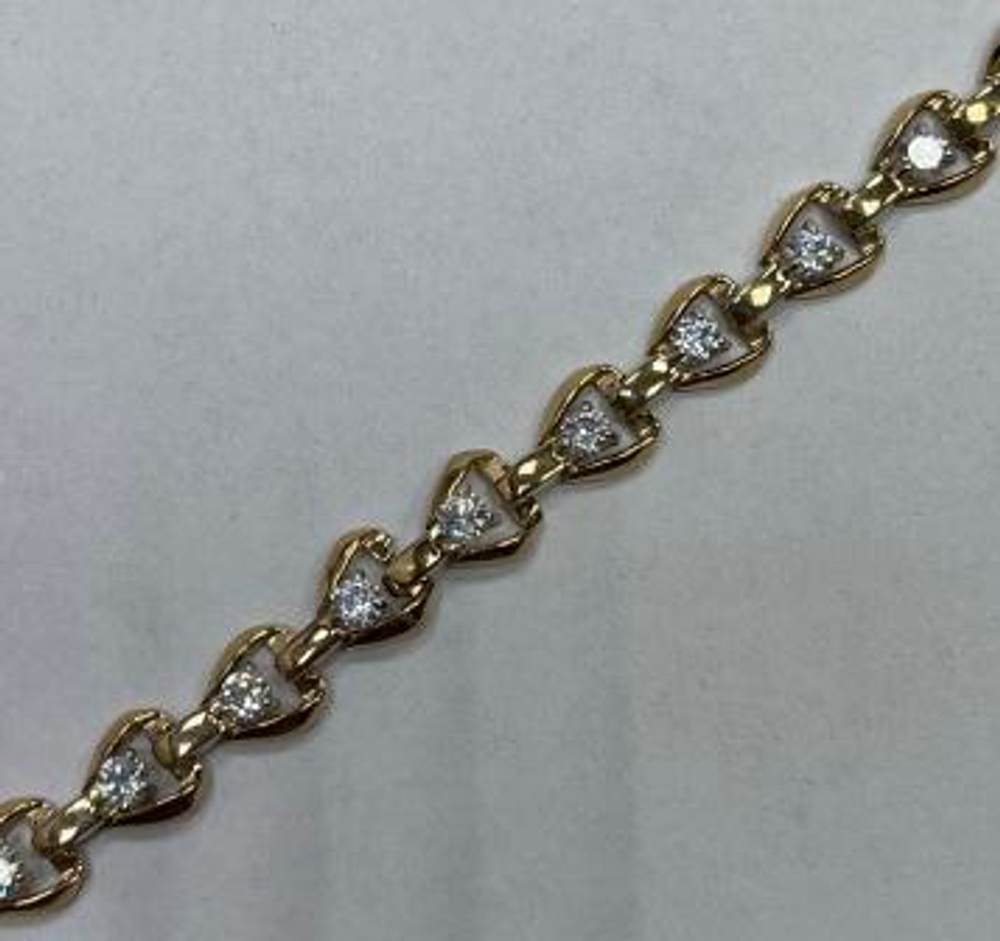 Браслет из золота с фианитами