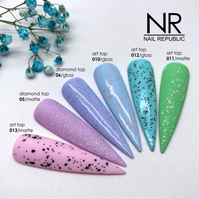 NR Top Art Gloss - Топ с розовыми крапушками №10, 10мл