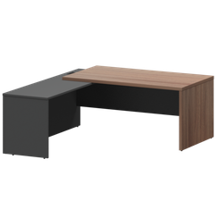 Стол руководителя левый KZP-18L Темный шимо/Графит 1800x2000x750 Кортез