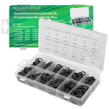 Кольца уплотнительные резиновые маслобензостойкие, 300пр. RockForce##Rock FORCE RF-782