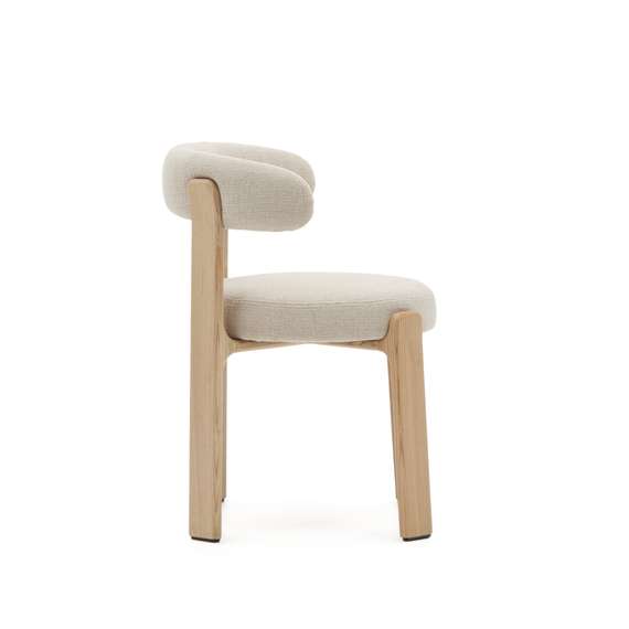 Стул Granite на 4 ножках, бежевый шенилл, массив ясеня в натуральном цвете