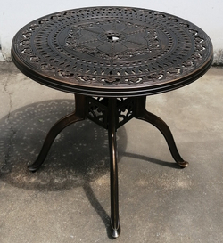 Комплект мебели из литого алюминия стол ОРХИДЕЯ «ORCHID» D100 арт.6053 + 4 кресла Феникс