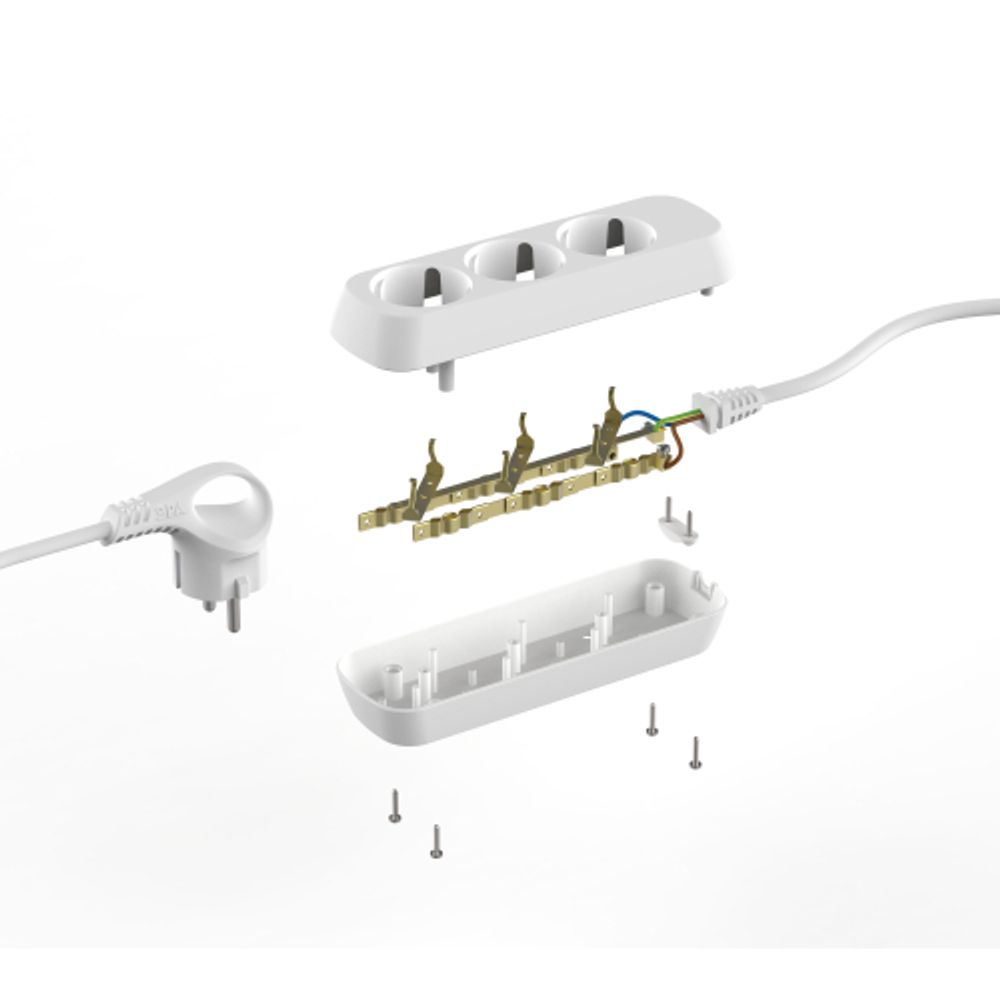 Удлинитель электрический ЭРА UDL-10-330-E Greenline 3 розетки с заземлением 3м ПВС 3x0.75мм2 | Электротовары