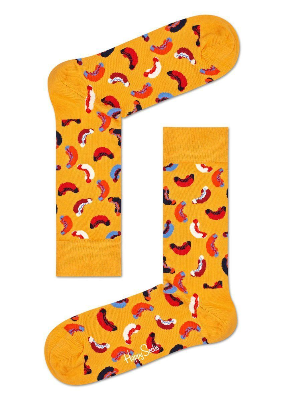 Носки унисекс Hotdog Sock с цветными хот-догами (Размер: 29) (Цвет: желтый)