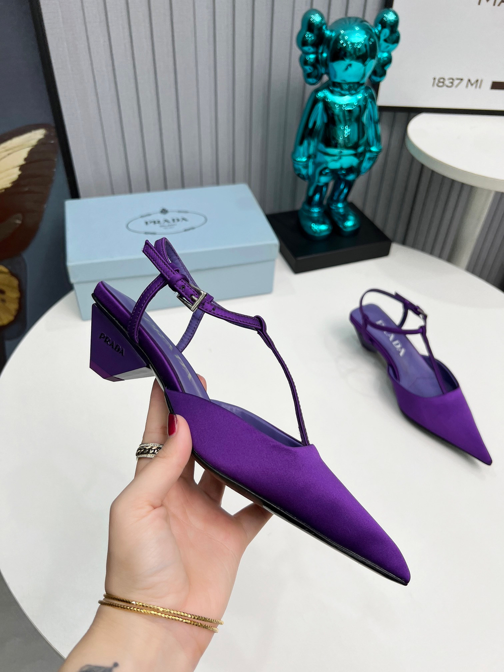 Prada Satin Slingback Pumps