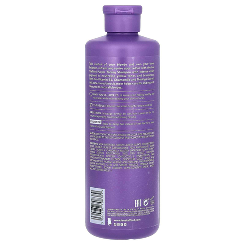 Lee Stafford, Bleach Blondes, фиолетовый оттеночный шампунь, для осветленных, мелированных и естественно светлых волос, 500 мл (16,9 жидк. унции)