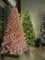 Искусственная розовая елка «Pink Charm» (ветки из пампасной травы) 210 см / 2,1 м