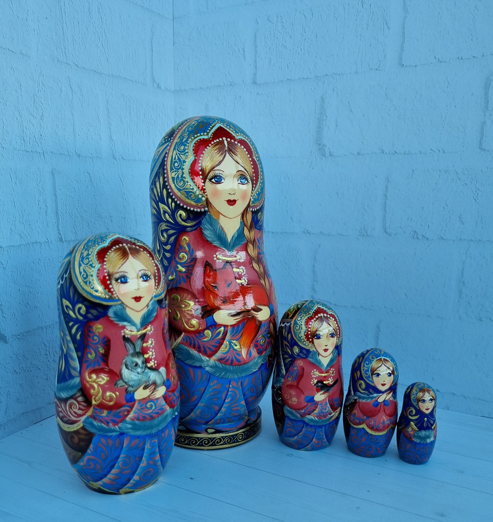 Матрёшка 21см  "С лисичкой" 5мест