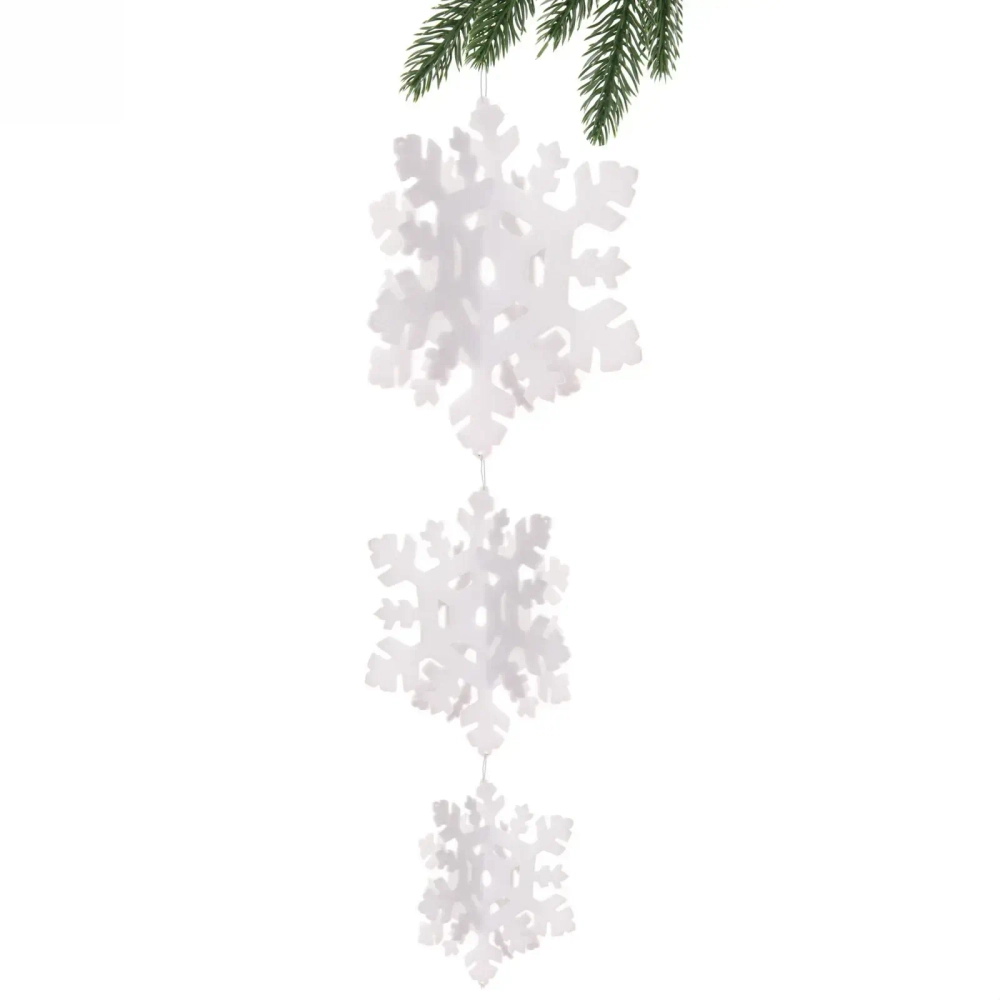 Украшение новогоднее «Снежинки белые» d20*d16*d12 см
