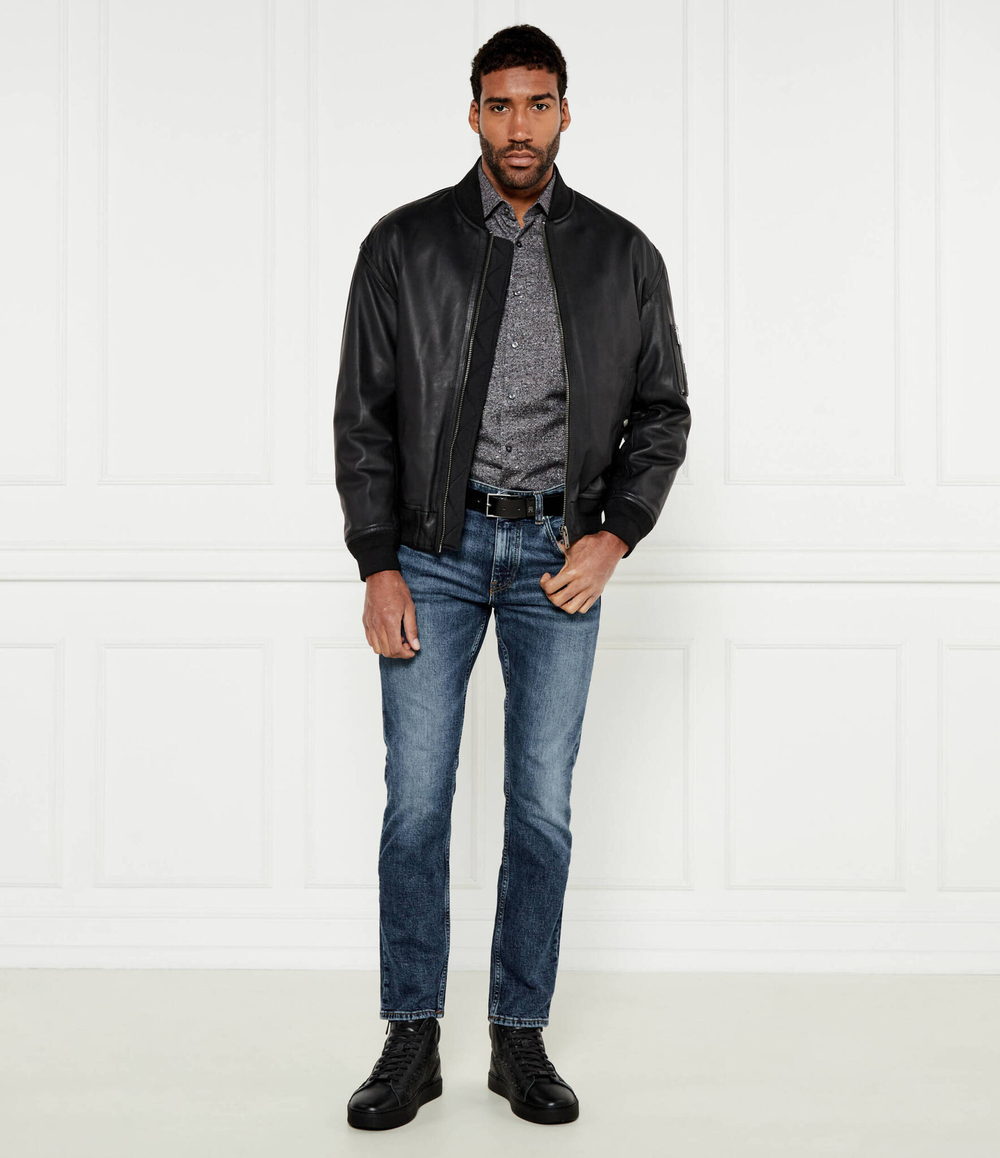 Кожаная куртка Juge BOSS ORANGE - черный(50522223)