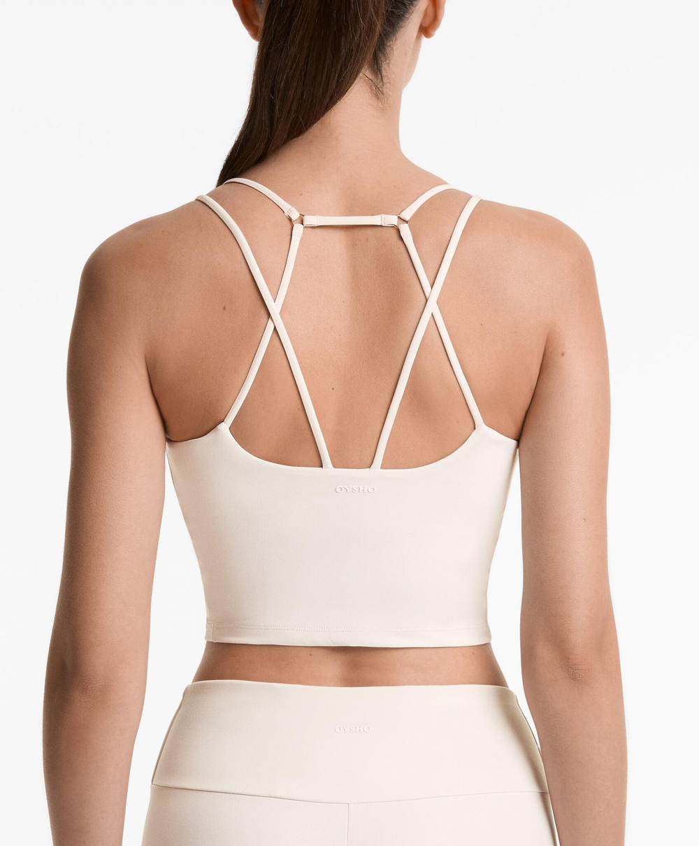 Oysho Майка Comfortlux с кольцами, экрю