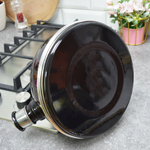 Чайник 2,5л со свистком, консольная ручка, черный "Олимпия"