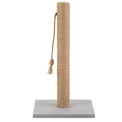 Когтеточка столбик на подставке джут 30х30х54 ø7 rich breed кд-10 светло-серый