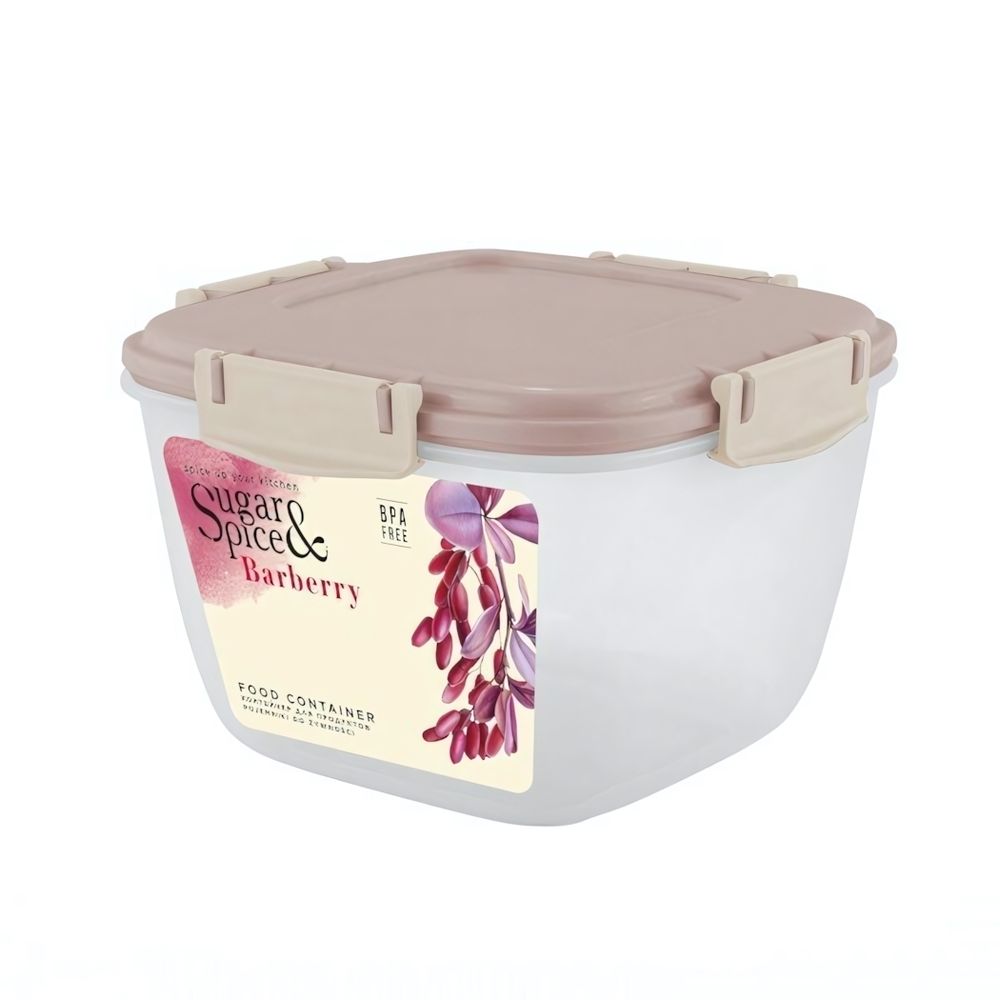 Контейнер для продуктов Sugar&amp;Spice Barberry герметичный 1,35л квадратный латте