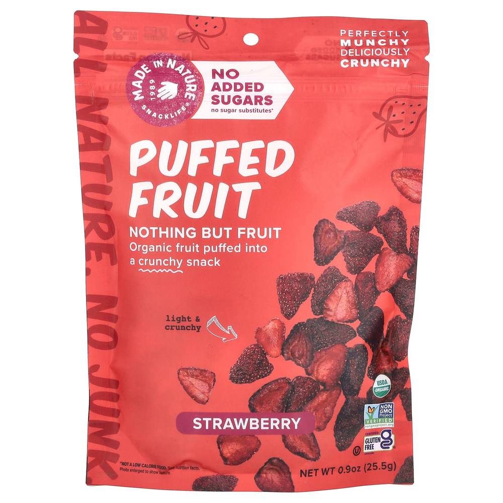 Made in Nature, Воздушные фрукты, клубника, 25,5 г (0,9 унции)