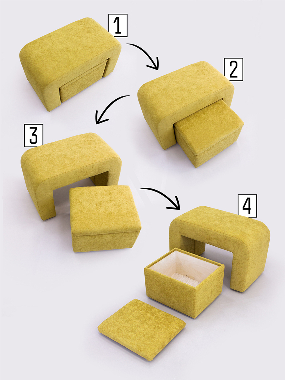 Набор пуфов 3в1 "Скобка"