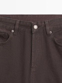 Massimo Dutti Джинсы с широкими штанинами, шоколадный