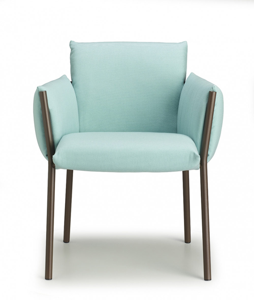 Кресло металлическое c подушками Scab Design Brezza, мокко, бирюзовый