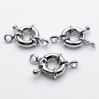 Замок-штурвал, цвет серебро (родий), диаметр 10,5 мм, цена за 1 шт