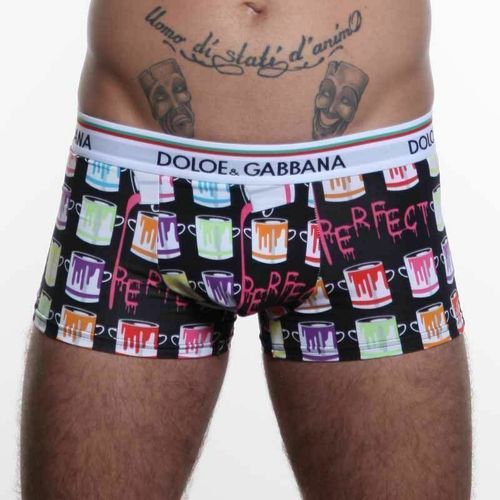 Мужские трусы боксеры с рисунком &quot;кружки&quot; Dolce Gabbana Colorful Mugs Black