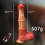 Фалоимитатор в форме лошадиного пениса с вибрацией на пульте ДУ (Цвет: Телесный)