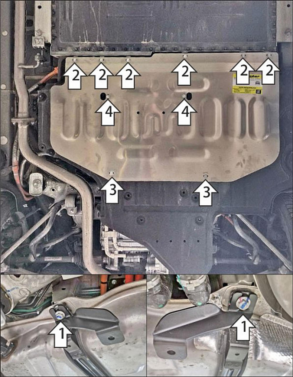 Защита топливного бака. 4 мм, Алюминий для Voyah Passion 2022-н.в., Motodor.348611