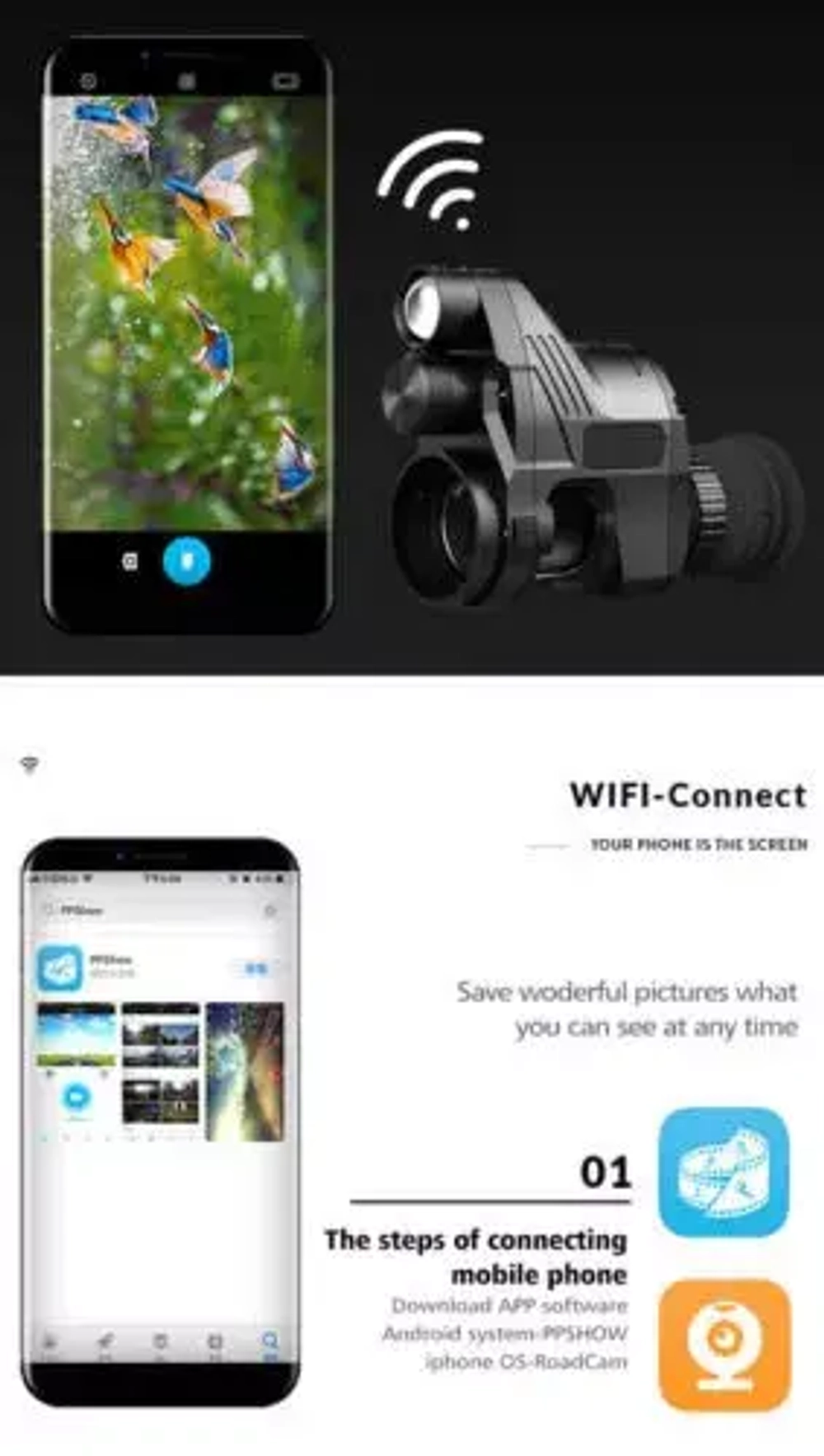 Цифровая насадка PARD NV-007V (F16 мм, 850 нм, ⌀48 мм)