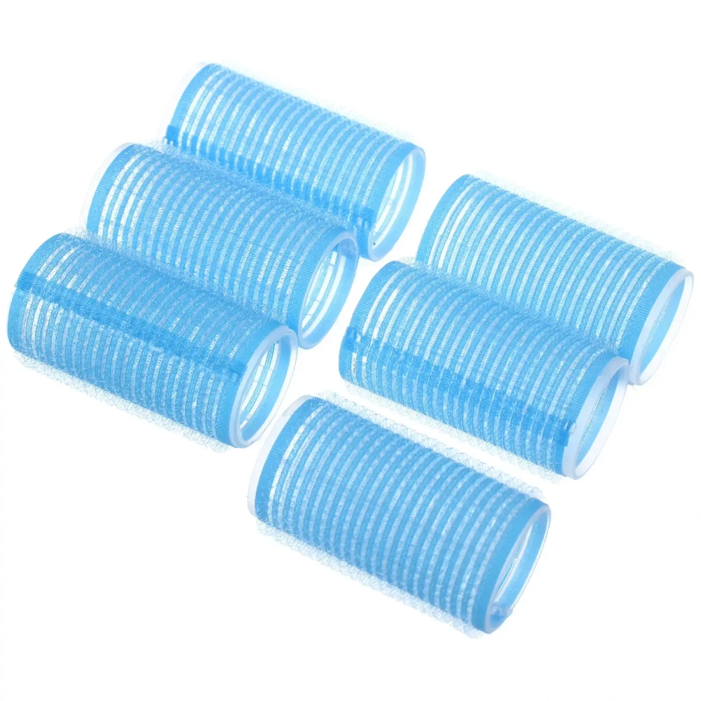 Бигуди липучки, 6шт., однотонные, цвет синий, d-3см