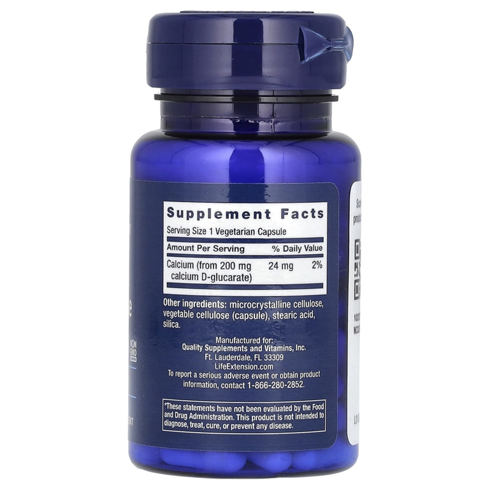 Life Extension Calcium D-glucarate 200 mg 60 caps.