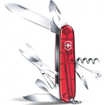 Нож Victorinox Climber, 91 мм, 14 функций, полупрозрачный красный