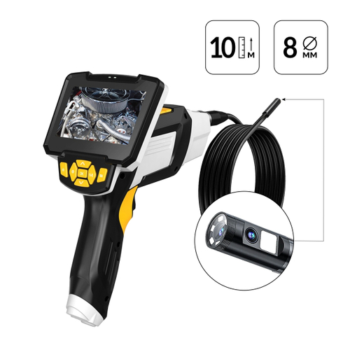 iCartool (IC-V112A-10) Видеоэндоскоп промышленный, 4.3", 1Мп, 2 камеры, 1280х720, 10м, 8 мм сменный зонд