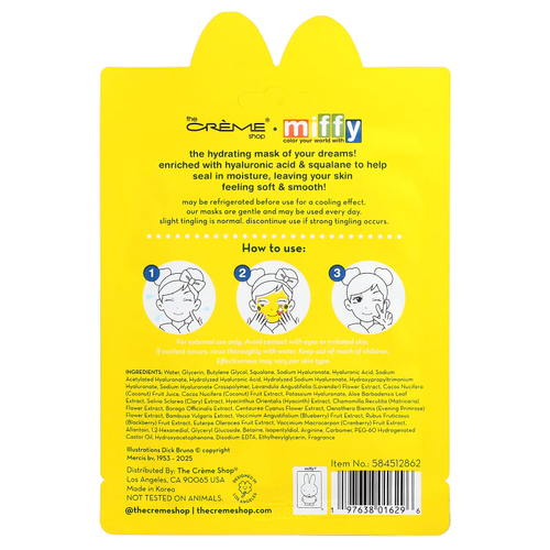 The Creme Shop, Miffy, увлажняющая тканевая маска с освежающей эссенцией, Dewy Dreams, 1 шт.