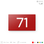 Табличка с номером 71 на дверь квартиры, для офиса, кабинета, аудитории, склада, красная 120х70 мм, Айдентика Технолоджи