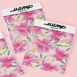 Ткань барби лотос букет