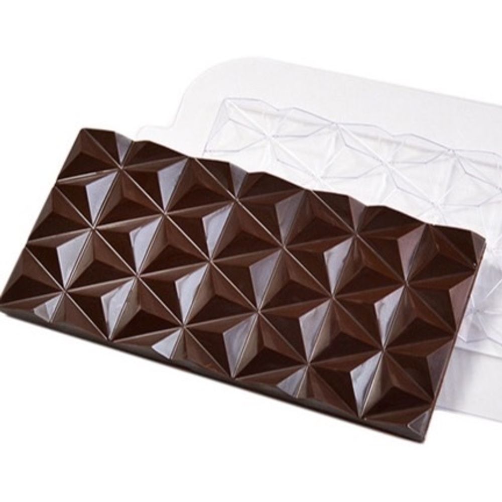 Пластиковая форма для шоколада ср. ПЛИТКА ПИРАМИДКИ (170х85мм)