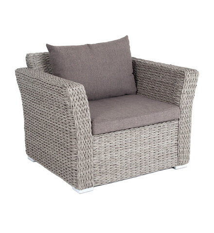 "Капучино" кресло из искусственного ротанга (гиацинт), цвет серый