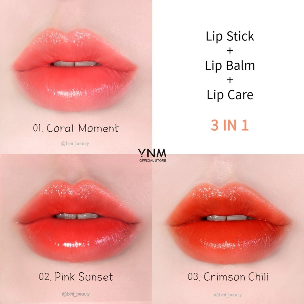 YNM Тающий тинт-бальзам для губ Candy Pop Glow Melting Balm 3 г (Coral moment)